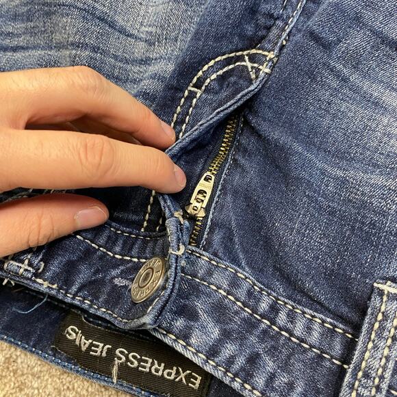 y2k grunge streetwear rodeo western cowgirl Express Stella Barely Boot Jeans 6 - Picture 11 of 12